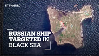 Russian landing ship reportedly destroyed near Snake Island