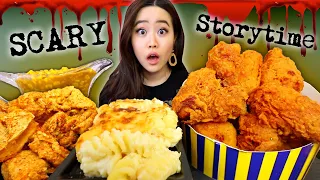 SHE HID HER HUSBAND IN THE FREEZER BEFORE HOSTING A PARTY! (Japanese Spicy Fried Chicken Mukbang)