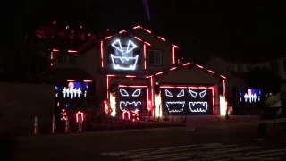 Halloween Light Show House in Riverside, CA