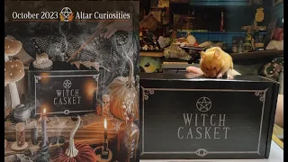 Witch Casket October 2023 Unboxing Theme Altar Curiosities - Magickal Monthly Witchy Subscription
