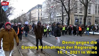 16. 1. 2021 - Demo gegen die Corona Maßnahmen der Regierung - CCM-TV.at / BKF