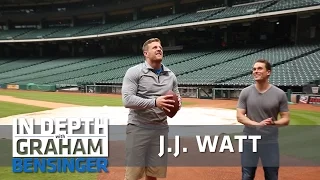 J.J. Watt launches a football into upper deck