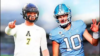 UNC Drake Maye vs App State Chase Brice Epic QB Duel - 826 yds and 11 TDs combined, SHOOTOUT!!