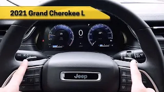 Steering Wheel Buttons and Cluster Screen in the 2021 Jeep Grand Cherokee L