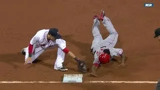 LAA@BOS: Safe call overturned in the 3rd inning