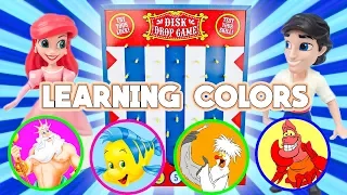 The Little Mermaid Disk Drop Game! Learn Colors w/ Ariel, Prince Eric & Sebastian