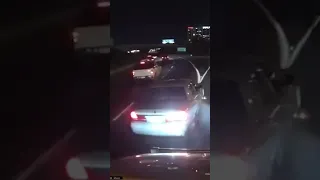 CAR CRASHES INTO SEMI TRUCK - HIT AND RUN