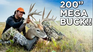 200 INCH Drop Tine MONSTER With A Bow!! | Kansas Bowhunting Action