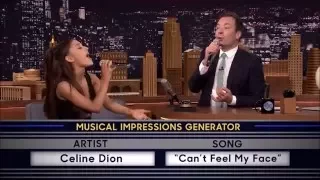 Ariana Grande and Jimmy Fallon (Celine Dion and Sting) Cover Can't Feel My Face