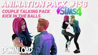 The Sims 4 Animation Pack  158  (DOWNLOAD) KICK IN THE BALLS , talk, romantic