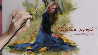 Oil painting process: Autumn Reverie / time-lapsed painting 🍂