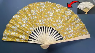 How to Transform a old Paper Fan to a Beautiful Japanese Style Fabric Fan | Travel Hand Fan | Leque