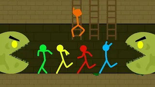 Red and Blue , Stickman Animation - MONSTER PACMAN (Full Video)