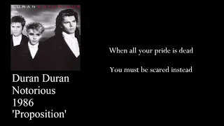 Duran Duran - Proposition (Lyrics)