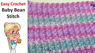 EASY CROCHET  Baby Bean Stitch -  Stitch of the Week  - ONE ROW REPEAT