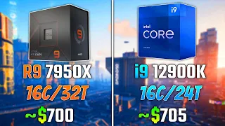 AMD RYZEN 9 7950X vs INTEL i9-12900K | Test in 6 Games