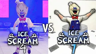 ICE SCREAM 4 FANMADE GAME ESCAPE ENDING VS ICE SCREAM 7 FANMADE GAME ESCAPE ENDING