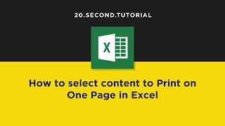 Print on one page only in Excel | Microsoft Excel Tutorial #10