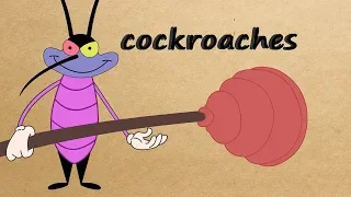 Angry cockroach in the toilet - cartoons in the real world