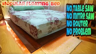 Floating Japanese Bed frame with LED | DIY | Beginner woodwork | Basic tools | Modular | inexpensive