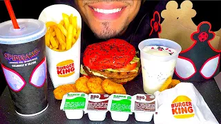 ASMR BURGER KING SPIDER MAN DOUBLE WHOPPER MUKBAN ICE CREAM EATING SOUNDS AD NO TALKING JERRY