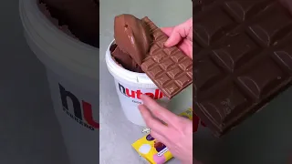 Nutella Bucket & Chocolate Bar Mixing | ASMR