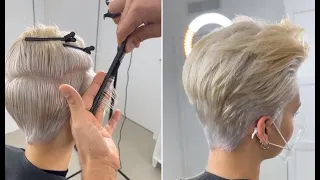 Short Pixie Haircut and Hairstyle for women | Very Short layered cutting tips & techniques