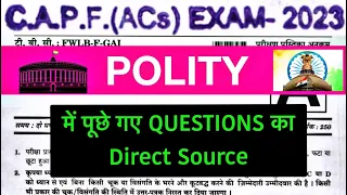 CAPF 2023: POLITY Questions with Sources #Capf2023 #capfpolity