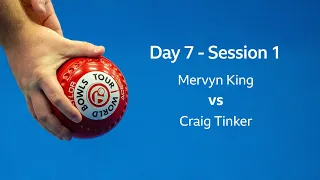 Just. 2020 World Indoor Bowls Championships:  Day 7 Session 1 - Mervyn King vs Craig Tinker