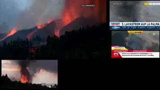 La Palma volcanic eruption ( part 1 -Sep19- Oct  2021)-  video compilation  from all perspectives