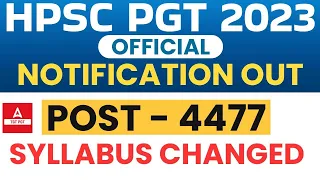 HPSC PGT SYLLABUS 2023 | HPSC PGT Syllabus Changed 2023