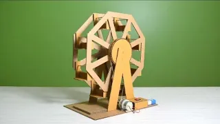How to make a cardboard ferris wheel powered by DC battery | #project