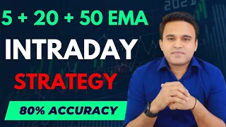 SAFEST INTRADAY STRATEGY || 80% WIN RATE || 5 EMA 20 EMA 50 EMA ||  TRADING PLUS