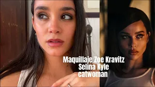 Maquillaje de Zoe Kravitz como Catwoman (Selina Kyle)