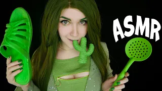 ASMR 💚 GREEN TRIGGERS for tingles and sleep  🥦