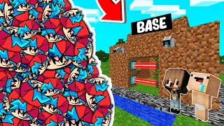 RETO DE LA BASE VS 1000000 BOYFRIEND FRIDAY NIGHT FUNKIN 😭😱 BASE BEBE NOOBSI VS BOYFRIEND MINECRAFT