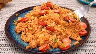 If you don't have a new breakfast idea, Watch this video! Sausage fried rice recipe! ASMR