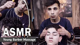 MASSAGE ASMR On Barber Chair By Veysel Young (head massage, asmr ear)