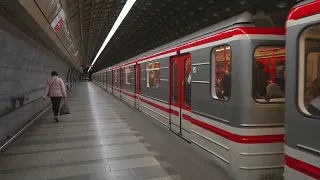 Czech Republic, Prague, Metro ride from Jiřího z Poděbrad to Malostranská