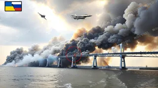 THE CRIMEA BRIDGE IS LOST FOREVER! US F-16s Destroy 600 Tons of Russian Ammunition