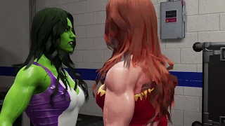 WWE 2K18 She-Hulk vs. Thundra - Backstage Brawl