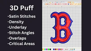 Embroidery Design Training: 3D Puff: Boston Red Sox Hat