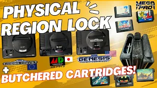 Physical Region Lock Sega Genesis Mega Drive + Butchered Japanese Cartridges Mod