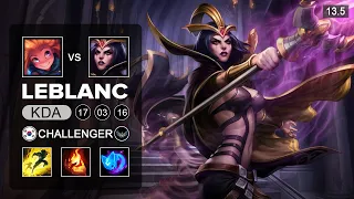 LeBlanc vs Zoe Mid - KR Challenger - Patch 13.5 Season 13