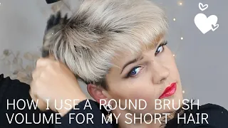 How to use a Round Brush on a short Pixiecut | & My Mom Make-up Routine |salirasa