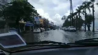 flooded beach road jomtien