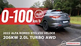 2022 Alfa Romeo Stelvio Veloce 0-100km/h & engine sound