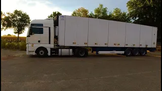 Netherlands driving POV by MAN truck frigo trailer