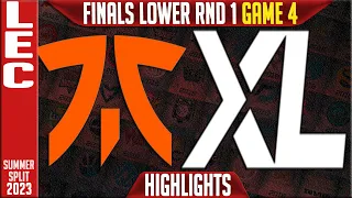 FNC vs XL Highlights Game 4 | LEC Summer 2023 Finals Lower RND 1 | Fnatic vs Excel Esports G4