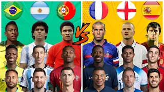 Portugal Argentina Brazil 🆚 France England Spain 🔥 Trio Comparison 💪